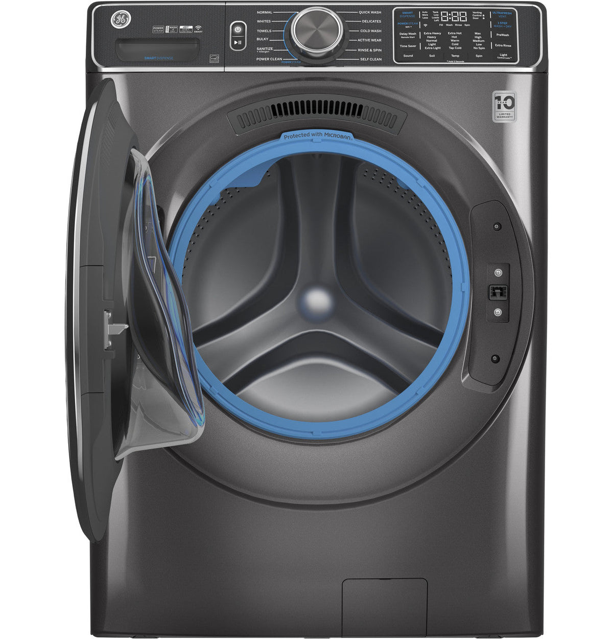 GE UltraFresh Vent System 5-cu ft Stackable Steam Cycle Front-Load Washer (Sapphire Blue) ENERGY STAR
