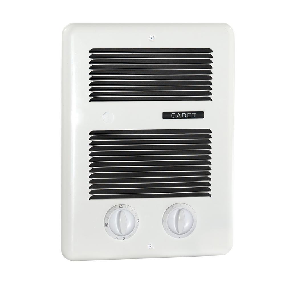 Com-Pak Bath 1,000-Watt 120/240-Volt In-Wall Fan-Forced Heater with Timer in White - Super Arbor