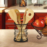 5 in. x 5 in. x 6.5 in. Cutlery Holder in Black