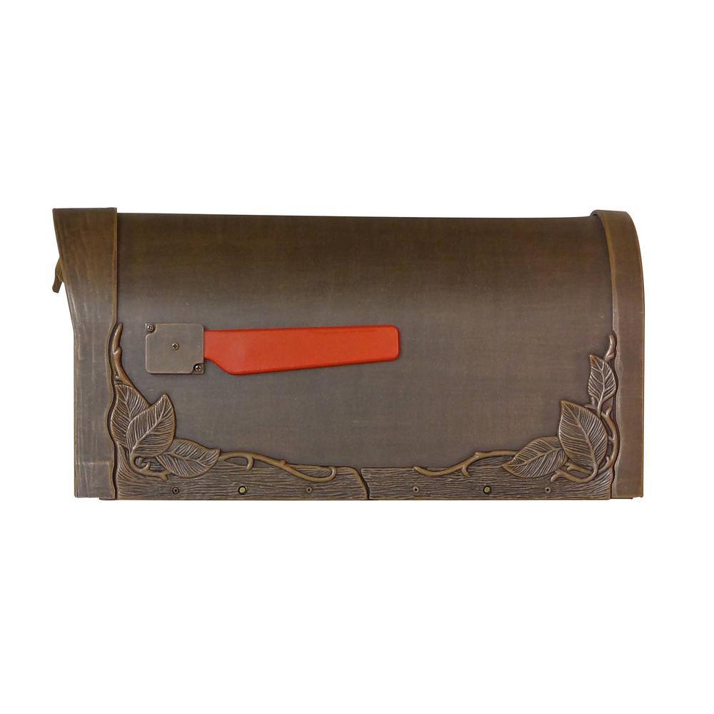 Floral Copper Post Mount Mailbox - Super Arbor
