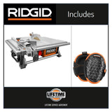 RIDGID 6.5 Amp Corded 7 in. Table Top Wet Tile Saw with Gel-Foam Knee Pads