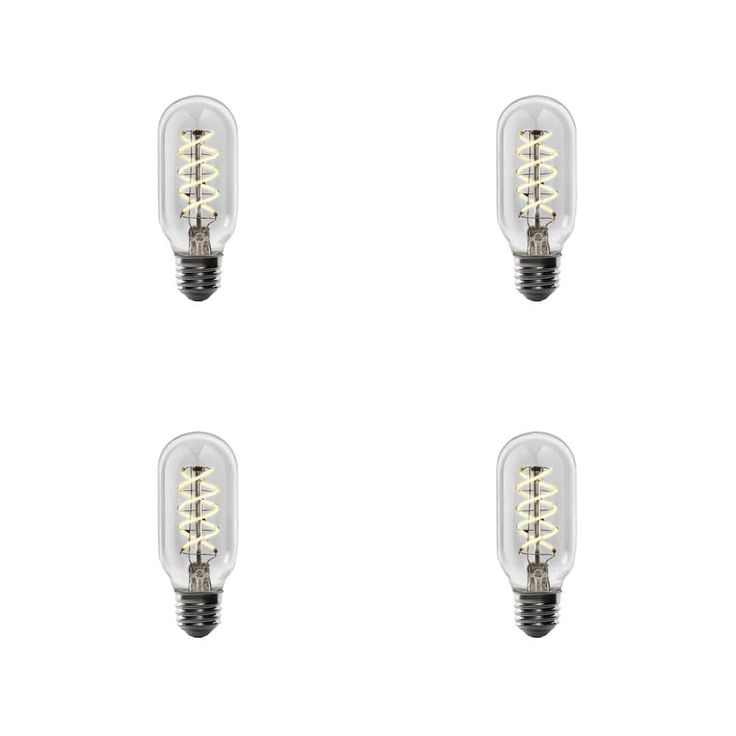 Feit Electric 40-Watt Equivalent T14 Dimmable LED Clear Glass Vintage Edison Light Bulb With Spiral Filament Warm White (4-Pack)
