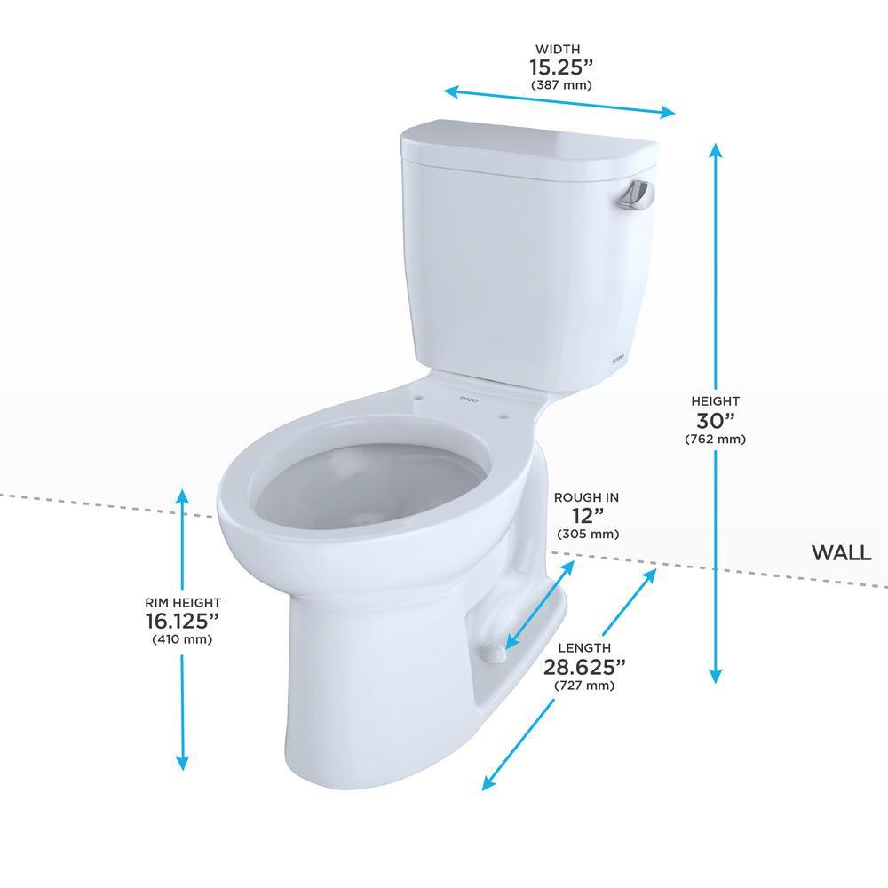 Entrada 2-Piece 1.28 GPF Single Flush Elongated Toilet with Right Hand Trip Lever in Cotton White - Super Arbor