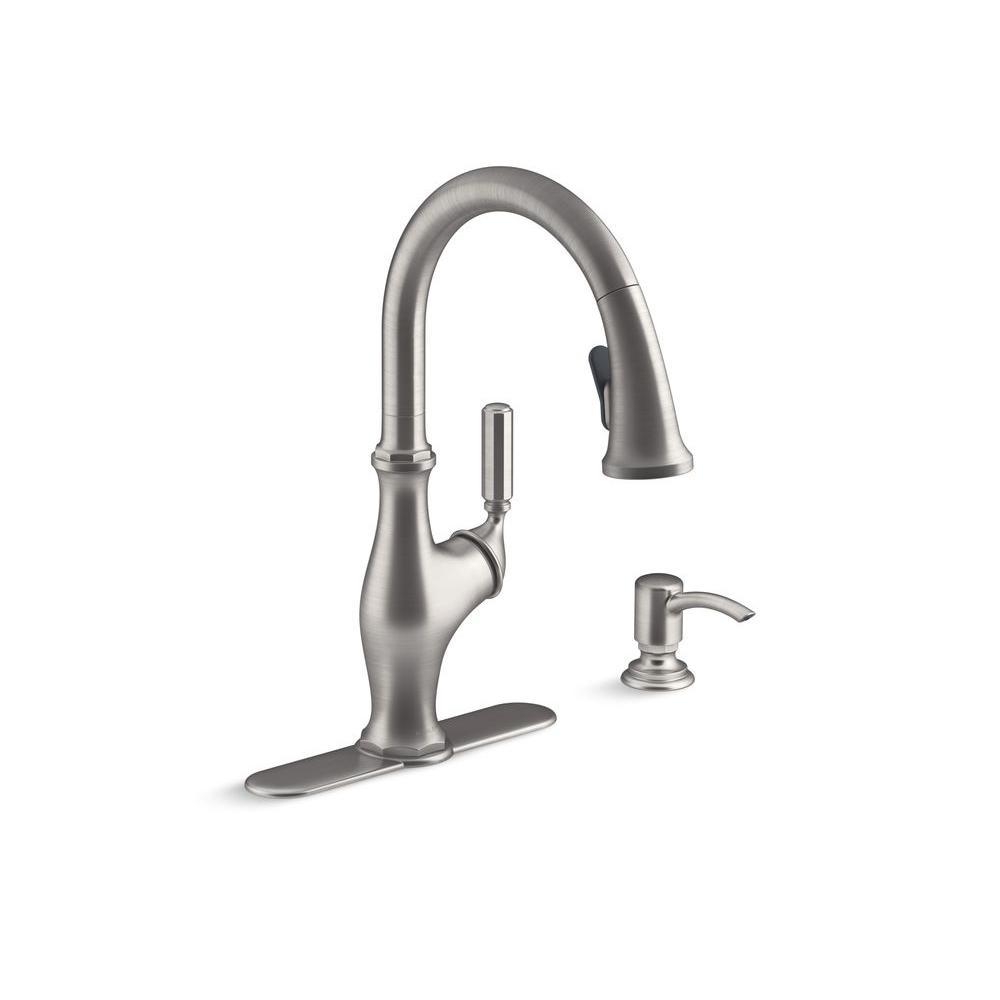 Worth Single-Handle Pull-Down Sprayer Kitchen Faucet in Oil Rubbed Bronze - Super Arbor