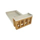 Base'N Bench 42 in. x 60 in. Alcove Shower Base and Bench Kit with Center Drain and Polished Chrome Drain Plate - Super Arbor