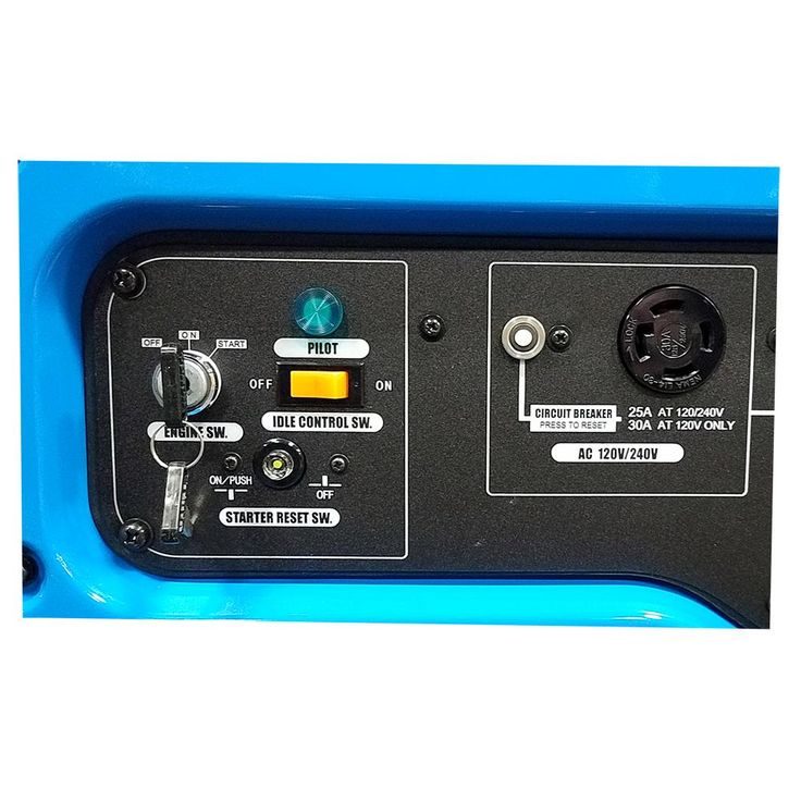TSURUMI PUMP 6,000 Watt Gasoline Powered Portable Blue Generator with Electric Start, GFCI Protection and Honda GX390 OHV Engine