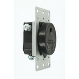 30 Amp Flush Mount Shallow Single Outlet, Black - Super Arbor