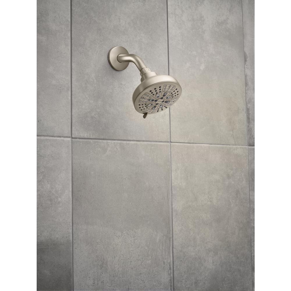 HydroEnergetix 8-Spray 4.75 in. Single Wall Mount Fixed Adjustable Shower Head in Spot Resist Brushed Nickel - Super Arbor