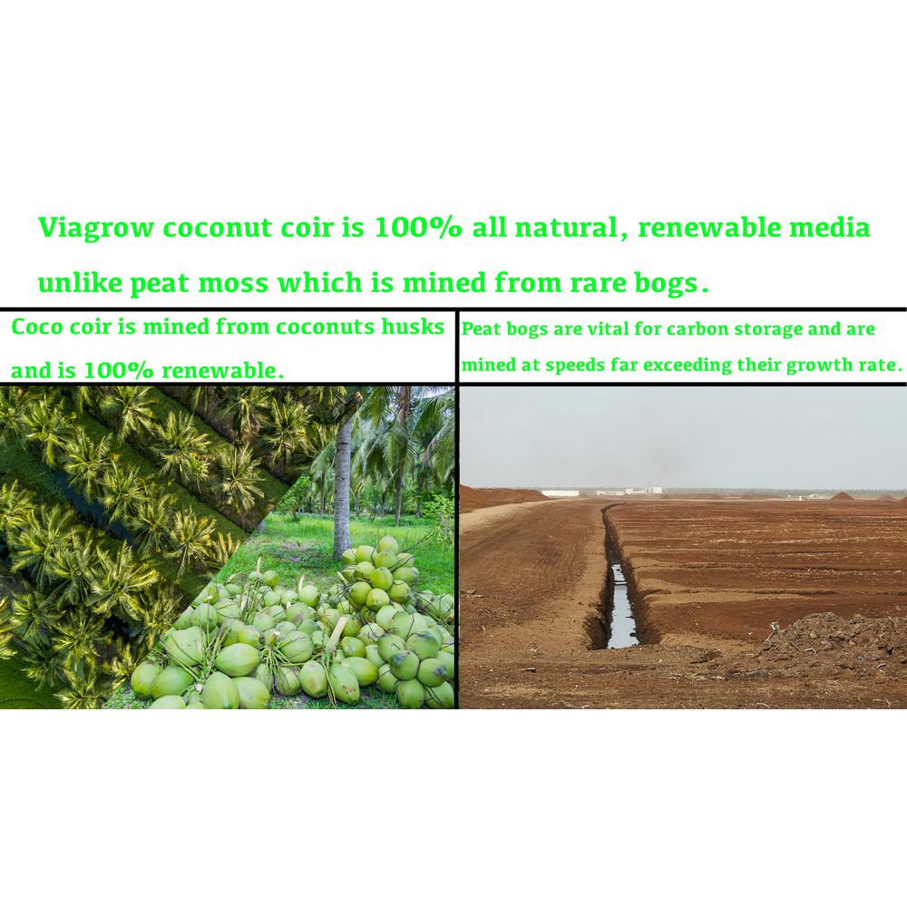 Viagrow 11 lb. (5KG) Coconut Coir Block of Soilless Media