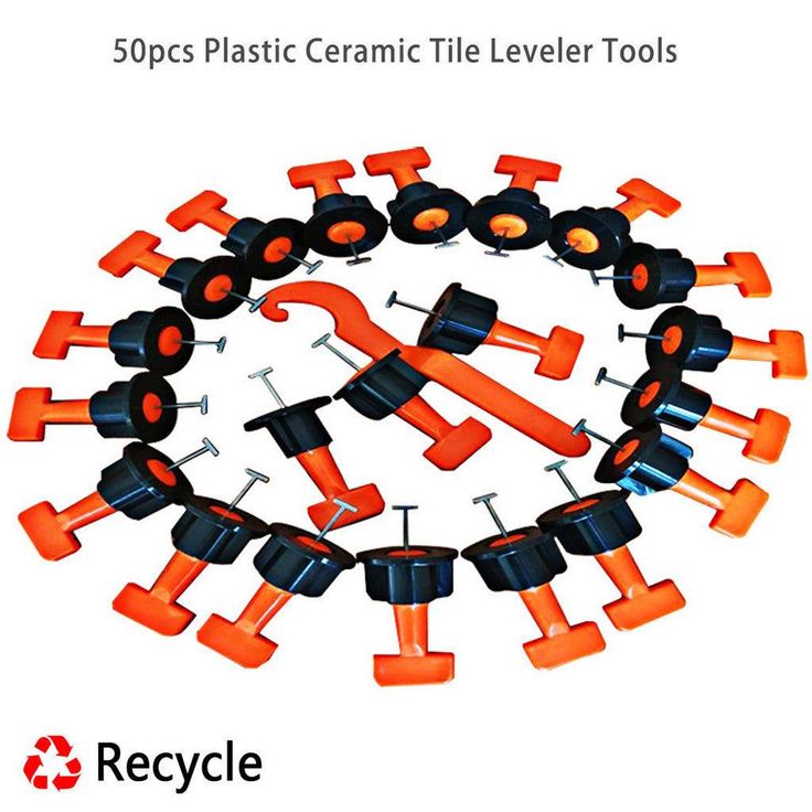 Bouanq 50Pcs Useful Reusable Tile Leveling Positioning System Leveler T-lock Floor Tool