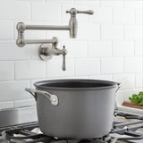 Lyndhurst Wall Mounted Pot Filler in Brushed Nickel - Super Arbor