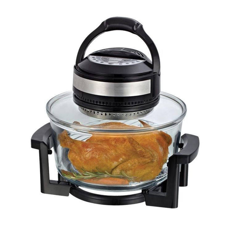 1300 W Black Convection Countertop Oven with Built-In Timer