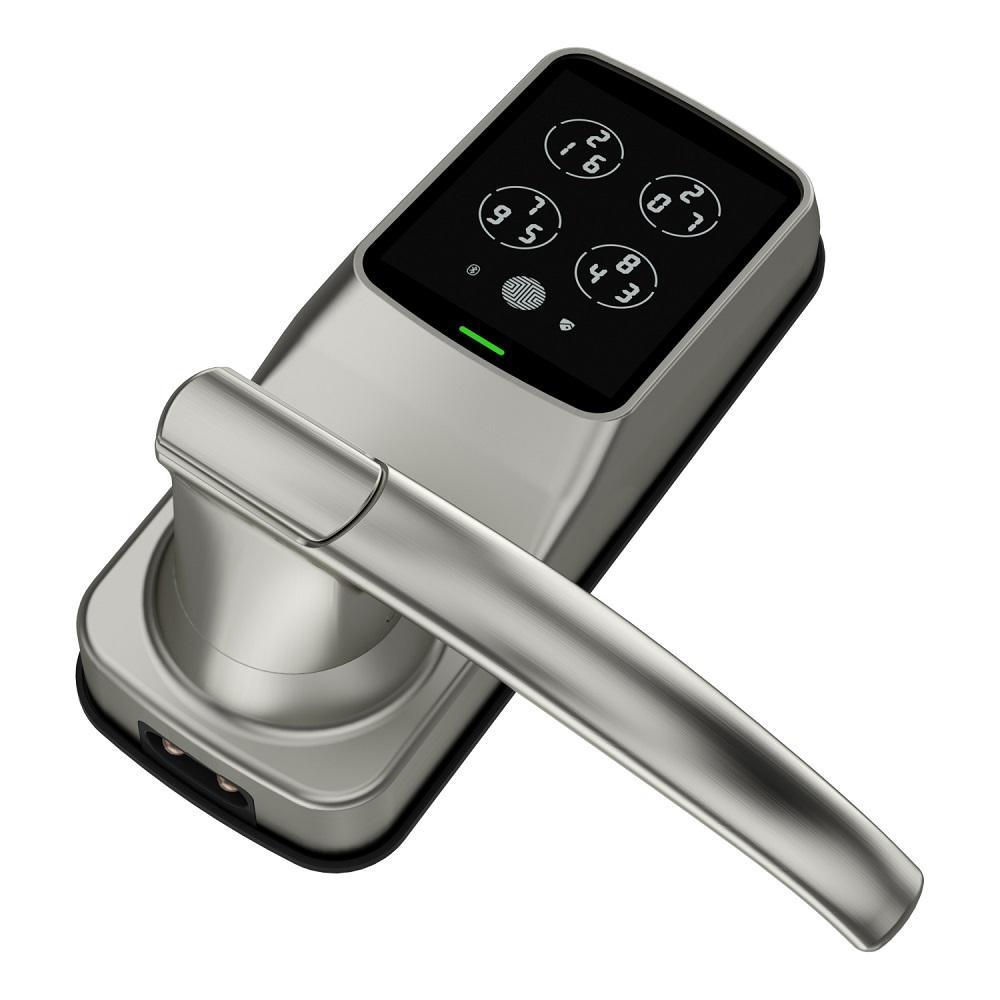 Model-S Satin Nickel Smart Touchscreen Keypad Door Latch Lock with Bluetooth - Super Arbor