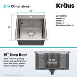 Standart PRO Drop-In Stainless Steel 18 in. 1-Hole Single Bowl Kitchen Sink - Super Arbor
