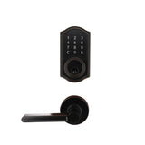 Castle Matte Black Touchpad Single Cylinder Deadbolt with Tonbridge Hall and Closet Door Lever Combo Pack