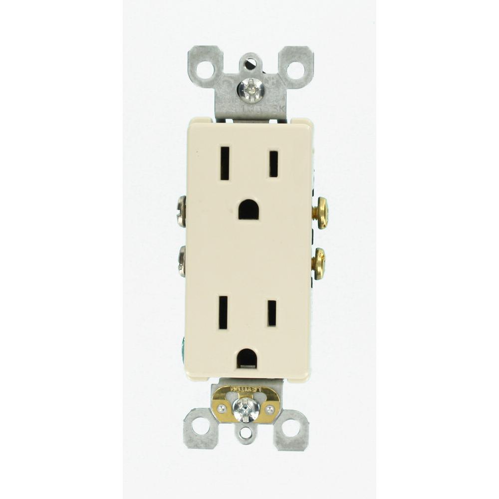 Decora 15 Amp Residential Grade Self Grounding Duplex Outlet, White - Super Arbor