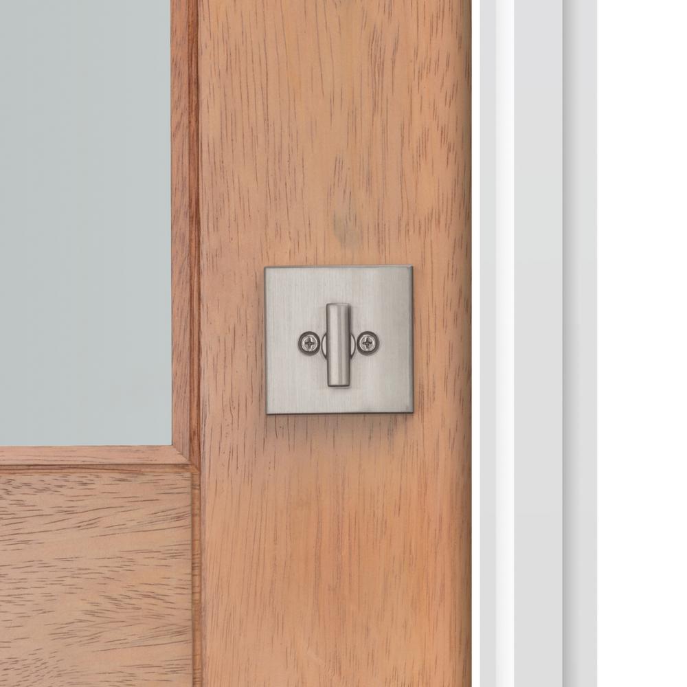 Prestige Spyglass Satin Nickel Square Single Cylinder Deadbolt Featuring SmartKey Security - Super Arbor