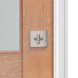 Prestige Spyglass Satin Nickel Square Single Cylinder Deadbolt Featuring SmartKey Security - Super Arbor