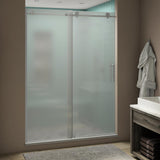 Coraline XL 68 - 72 in. x 80 in. Frameless Sliding Shower Door with StarCast Clear Glass in Matte Black Right Hand - Super Arbor