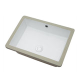 20 in. Undermount Rectangular Porcelain Ceramic Bathroom Sink in White with Overflow Drain - Super Arbor