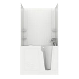 Rampart Nova Heated 5 ft. Walk-in Whirlpool Bathtub with 6 in. Tile Easy Up Adhesive Wall Surround in Biscuit - Super Arbor