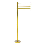 Allied Brass Towel Stand with 3 Pivoting 12-in Arms in Polished Nickel