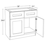 Home Decorators Collection Newport 36 in. W x 21 in. D x 34.5 in. H Assembled Plywood Sink Base Bath Cabinet in Mythic Blue with Soft Close