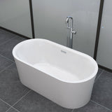 Diana 59 in. Acrylic Freestanding Double Ended Air Bath Bathtub with Drain and Overflow Included in White