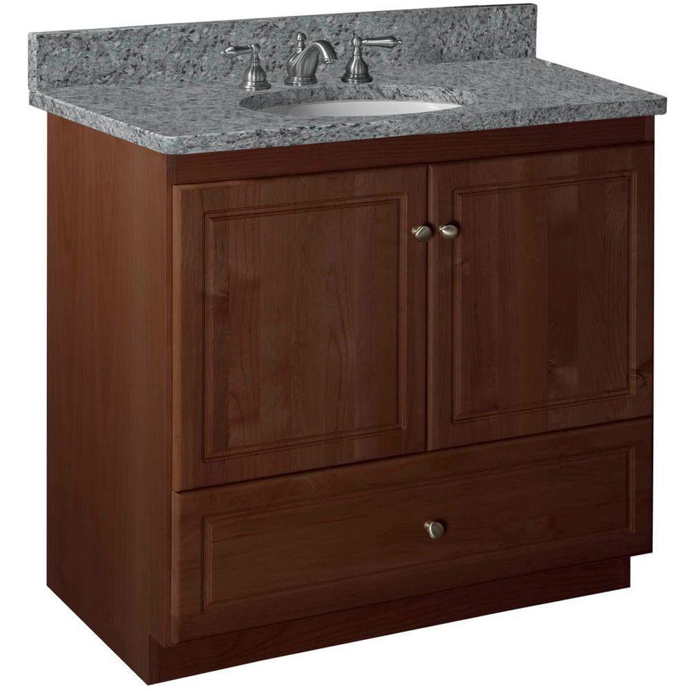 Ultraline 48 in. W x 21 in. D x 34.5 in. H Vanity Cabinet Only in Natural Alder - Super Arbor