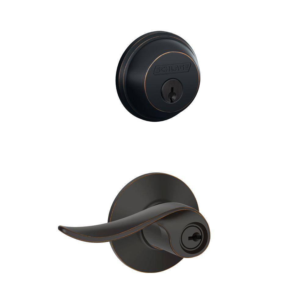 Satin Nickel Single Cylinder Deadbolt with Sacramento Entry Door Lever Combo Pack - Super Arbor