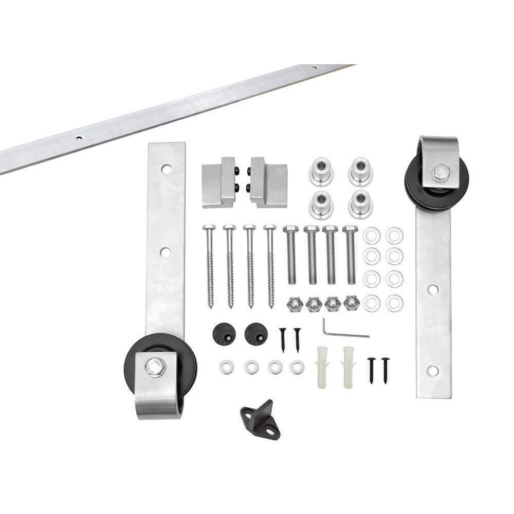 Z Series 30 in. x 84 in. White Knotty Pine Wood Interior Sliding Barn Door with Hardware Kit - Super Arbor