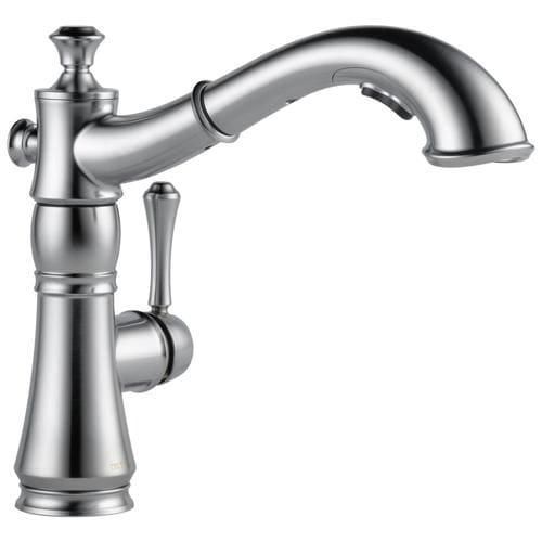 Delta Cassidy Arctic Stainless 1-Handle Deck-Mount Pull-Out Handle Kitchen Faucet