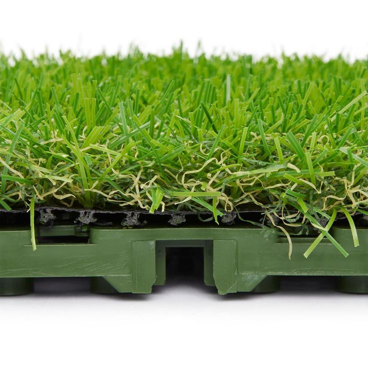 Ottomanson Ottomanson Evergreen Artificial Turf Interlocking Grass Tiles, 12