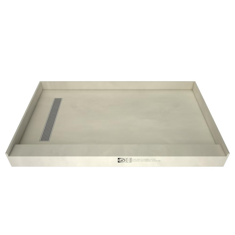 Redi Trench 48 in. x 60 in. Single Threshold Shower Base with Right Drain and Polished Chrome Trench Grate - Super Arbor