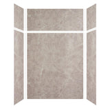 Expressions 36 in. x 60 in. x 72 in. 3-Piece Easy Up Adhesive Alcove Shower Wall Surround in White - Super Arbor