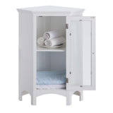 16 in. W x 31 in. H x 22 in. D Denali Corner Floor Cabinet Corner Shelf in White - Super Arbor
