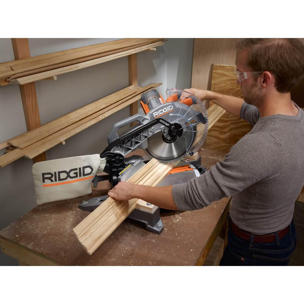 15 Amp Corded 12 in. Dual Bevel Miter Saw with LED with Universal Mobile Miter Saw Stand with Mounting Braces - Super Arbor