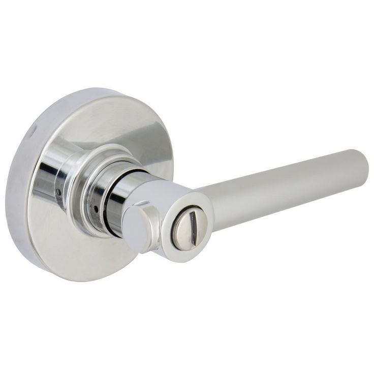 Highland Matte Black Bed and Bath Door Lever with Round Rose