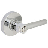Highland Matte Black Bed and Bath Door Lever with Round Rose