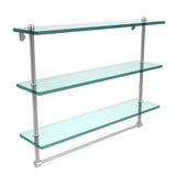 22 in. L  x 18 in. H  x 5 in. W 3-Tier Clear Glass Bathroom Shelf with Towel Bar in Oil Rubbed Bronze - Super Arbor