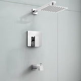 1-Spray 8 in. Wall Mount Showerhead Shower Set in Brushed Nickel - Super Arbor