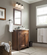 Style Selections Delyse 30-in Auburn Single Sink Bathroom Vanity with Cappuccino Solid Surface Top