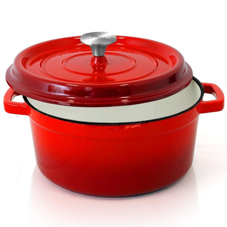 Kitchen Dutch Oven Pot - Enamel Coated Cast Iron Pot with Lid, Stovetop Casserole Pot Style (5 Quart)