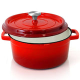 Kitchen Dutch Oven Pot - Enamel Coated Cast Iron Pot with Lid, Stovetop Casserole Pot Style (5 Quart)