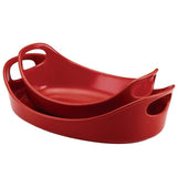 Bubble and Brown 2-Piece Oval Ceramic Baker Set