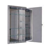 16 in. W x 26 in. H x 4-1/2 in. D Framed Single Door Stainless Steel Recessed Bathroom Medicine Cabinet in Brush Nickel - Super Arbor