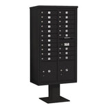 3400 Series Black Mount 4C Pedestal Mailbox with 20 MB1 Doors/2 PL - Super Arbor