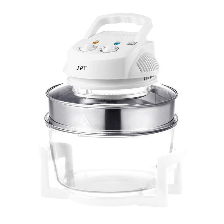 1300 W White Countertop Convection Oven with Built-in Timer and Extender Ring