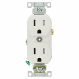15 Amp Commercial Grade Tamper Resistant Duplex Outlet, White - Super Arbor