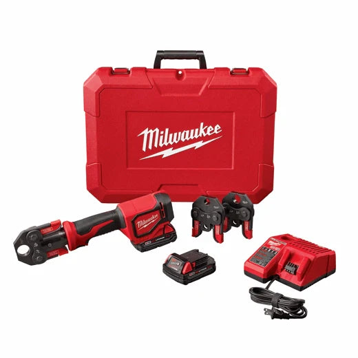 Milwaukee M18 18V Lithium-Ion Cordless Short Throw Press Tool Kit with (3) PEX Crimp Jaws, 2 Batteries & Charger, Model 2674-22C